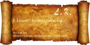Linzer Kreszcencia névjegykártya